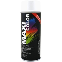 MAXI COLOR NEW QUALITY Sprühlack Lackspray Glanz 400ml Universelle spray Nitro-zellulose Farbe Sprühlack schnell trocknender Sprühfarbe (RAL 9003 Signalweiß matt)