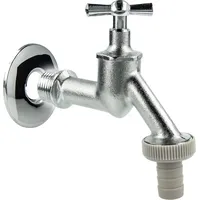 Tecuro Auslaufventil 1/2 Zoll, Knebeloberteil, Schlauchtülle, Wandrosette, Dichtband -