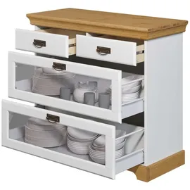 OTTO home Rügen 95 x 84 x 40 cm Weiß / Honig