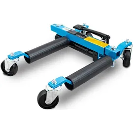 BITUXX 4 Stück PKW Rangierhilfe Blau Rangierheber hydraulisch Wagenheber Auto Rangierroller Rangierheber belastbar bis 680 kg pro Rangierroller