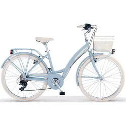 Cityrad MBM "PRIMAVERA" Fahrräder Gr. 43cm, 26 Zoll (66,04cm), blau (babyblau + babyblau) für Damen, Kettenschaltung