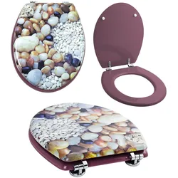Grafner® WC Sitz aus MDF Motiv Steine Toilettendeckel