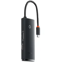 Baseus Lite Series HUB USB Typ C + 2 x USB 3.0 / USB Typ C / HDMI 1,4 / SD / TF Schwarz