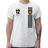 T-Shirt Herren - 2026 Fussball WM Fanartikel - Deutschland Germany Trikot Style - S - Weiß - Deutschland-t-Shirt em Tshirt 2024 fußball deutsche Shirt deutschlandshirt fußball-Fanartikel - S