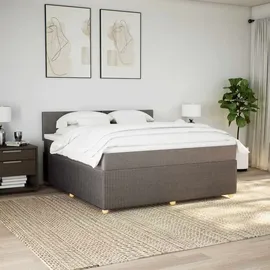 vidaXL Boxspringbett mit Matratze Taupe 180x200 cm Stoff