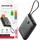 Swissten Swissten, Externer Akku 30000mAh Integrierte USB-C Lightning-Kabel LED-Anzeige, Schwarz - Schwarz