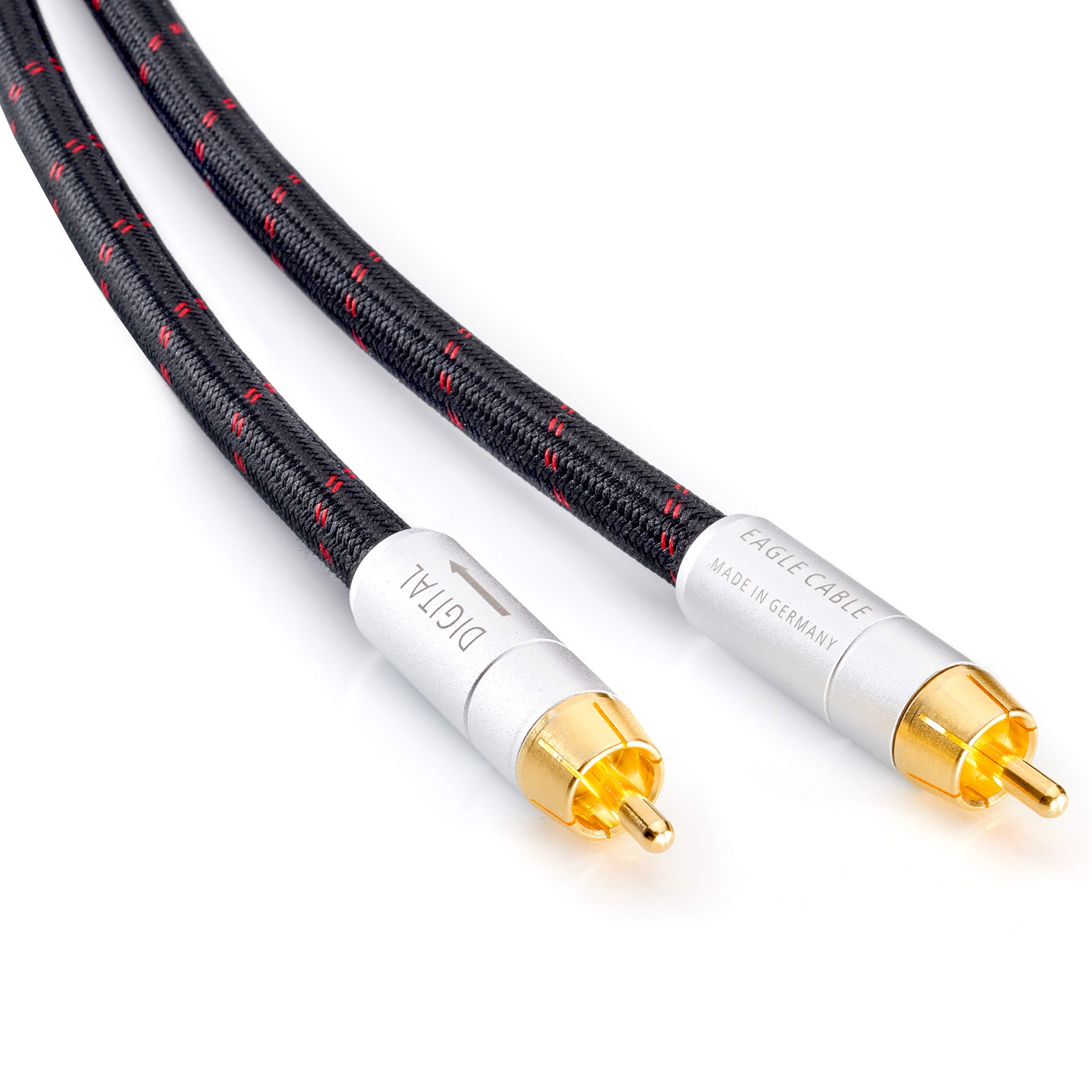 Eagle Cable by INAKUSTIK – 31370107 – High End Deluxe Digitalkabel | 0,75m | S/PDIF Koaxialkabel | 75 Ohm - Geringer Jitter | Made in Germany | Massiver OFC-Leiter | 4-fache Schirmung