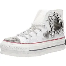 nan-ku Damen Plateau Sneaker Weiß 37