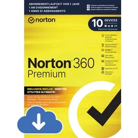 NortonLifeLock 360 Premium 10 Geräte 1 Jahr ESD DE Win