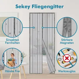 Sekey Insektenschutz-Tür 90 x 210 cm Grau