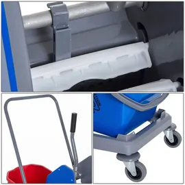 Homcom Putzeimer Wischwagen Blau/Rot