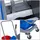 Homcom Putzeimer Wischwagen Blau/Rot
