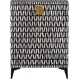 Woood Highboard 81 x 108 x 43 cm Schwarz / Weiß