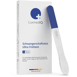 5x LuxmedIQ Schwangerschaftstest Ultra Frühtest - 6 Tage früher Testen über 99% Zuverlässig 5 St