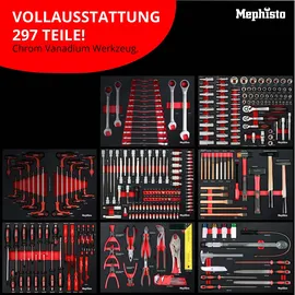 Mephisto Werkzeugwagen Stahl grau 9 Schubladen bestückt