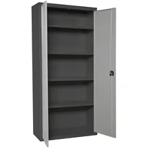 Proregal Stahlschrank Metall 100x180x40 cm Grau 4 Fachböden