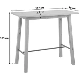 ac-design Bartisch Chara 117 x 105 x 58 cm Wildeiche / Braun