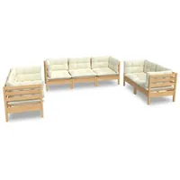 vidaXL Garten-Lounge-Set 7-tlg. creme Kiefer