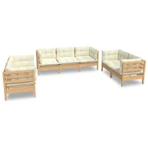 vidaXL Garten-Lounge-Set 7-tlg. creme Kiefer