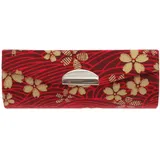VALICLUD Chic Damen Lippenstift-Etui, Retro, bestickt, Blumenmuster, Aufbewahrungsbox mit Spiegel, Rot 1, Kosmetikkoffer