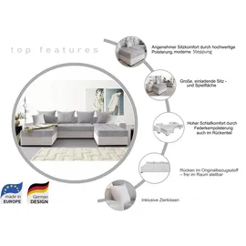 Collection AB Wohnlandschaft COLLECTION AB "Josy XL U-Form, B: 313 cm in Cord, Cord-Mix", grün (dunkelgrün), B:313cm H:84cm T:161cm, 100% Polyester, Sofas, Wohnlandschaft, Bettfunktion, Bettkasten & 2 Zierkissen, Federkern, Topseller
