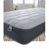 Starlight Beds Essentials Hybrid-Federkernmatratze mit Memory-Schaum, groß, 90 x 190 x 19 cm, Elegantes graues Design, weiche Festigkeit, 19 cm Tiefe Einzelmatratze (90 x 190 x 19 cm)