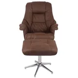 Duo Collection Relaxsessel Burnaby, mit Hocker und Relaxfunktion, 360 Grad drehbar, braun