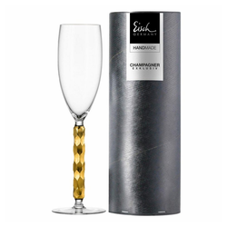 Eisch Champagnerglas Gold Champagner Exklusiv, Kristallglas goldfarben