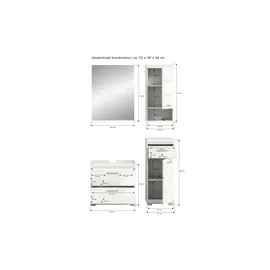 xonox.home Badmöbel-Set Schloonsee 4-tlg. Weiß