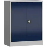 ClassiX Stahlschrank X-530311 enzianblau, lichtgrau 80,0 x 38,0 x 100,0 cm, aufgebaut