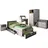 Parisot Fabric 2 Set Bett Schrank, Nachttisch 99x200 - grau)