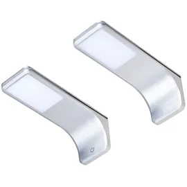 Kalb Material Für Möbel LED Unterbauleuchte, silber-grau, warmweiss, 2er SET