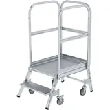 Günzburger MUNK Podestleiter fahrbar Aluminium geriffelt 2 Stufen
