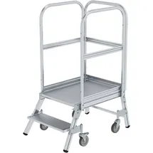 Günzburger MUNK Podestleiter fahrbar Aluminium geriffelt 2 Stufen