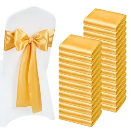 Vevor Satin-Stuhlschärpen mit Schleifen 100 St. 275 x 17 cm Gold