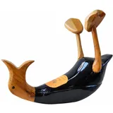 Hti-Living Dekorative Bambusente Fred Suffsky als Weinflaschenhalter Handarbeit aus Holz