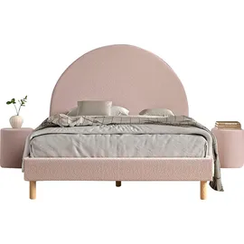 Vipack Polsterbett Moon 140 x 200 cm Massivholz rosa
