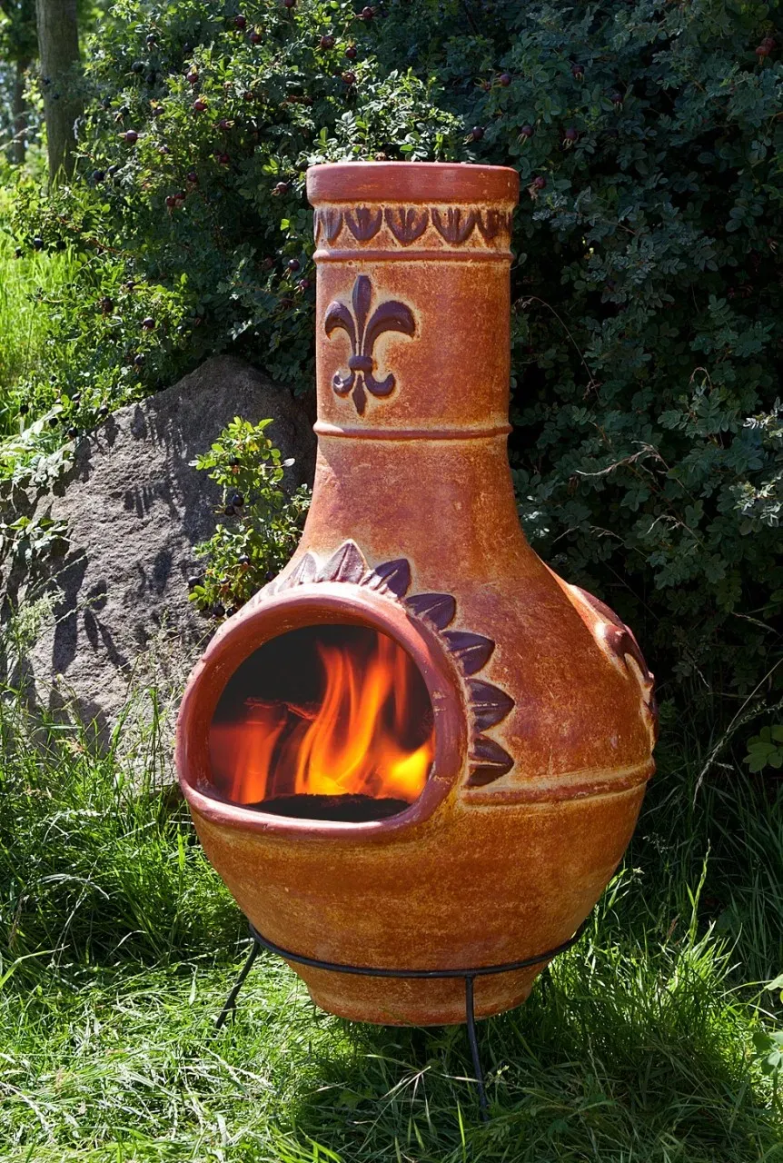 Original Mexiko Terrassenofen Aztekenofen El Dorado, Terrakottaofen, Inkaofen aus Terracotta