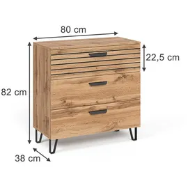 Vicco Kommode Amber 80 x 82 cm Braun
