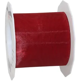 Präsent C.E. Pattberg Sheer Organzaband rubinrot, 25 m Geschenkband zum Einpacken von Geschenken, 72 mm Breite, Zubehör zum Dekorieren & Basteln, Dekoband