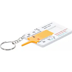BGS DIY 80726 Profiltiefenmesser Messgerät Reifenprofiltiefe 0-20mm mit Schlüsselanhänger