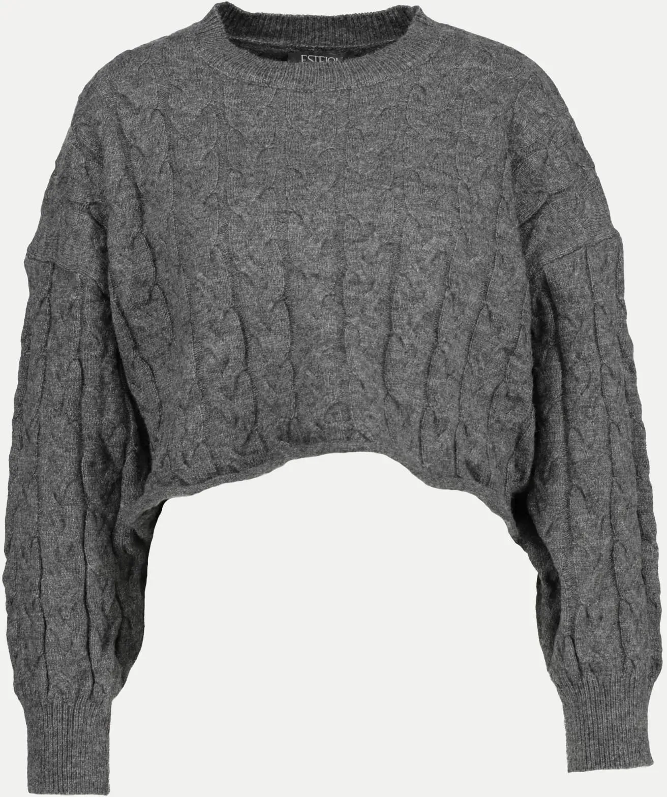 Cropped Strickpullover Grau M