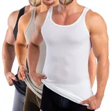 HERMKO Unterhemd 3000 (Pack, 3er) 100 % Bio Baumwolle Tank Top Basic Feinripp hergestellt in EU bunt D 5 = EU M