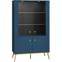 99rooms Noah Vitrine Blau mit LED-Beleuchtung
