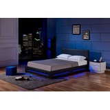 Home Deluxe LED Bett ASTEROID mit Matratze & schwarz, 140 x 200 cm ,mit Matratze