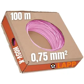 Lapp 4510082 Litze H05V-K 1 x 0.75 mm2 Rosa 100 m