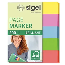 SIGEL brillant Haftmarker farbsortiert 5x 40 Streifen