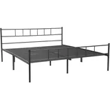 otto home Metallbett Amrum Bett Bettgestell Bettrahmen Einzelbett Doppelbett Stahlbett (2m Länge und in 4 Breiten wählbar - 90, 140, 160, 180 cm), Schlafzimmerbett inkl. 26 Lattenroste zum Schutz der Matratze schwarz 186 cm x 207 cm x 89 cm