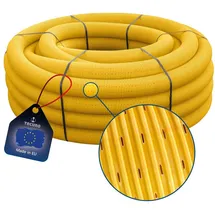 tecuro Drainagerohr 10 Meter - Dn80, gewellt und geschlitzt Pvc-u, Din 1187