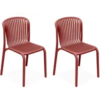 Konsimo® Gartenstuhl, Rot, Kunststoff, 2-Sitzer, 52x82.5x53 cm, Gartenmöbel, Gartenstühle,